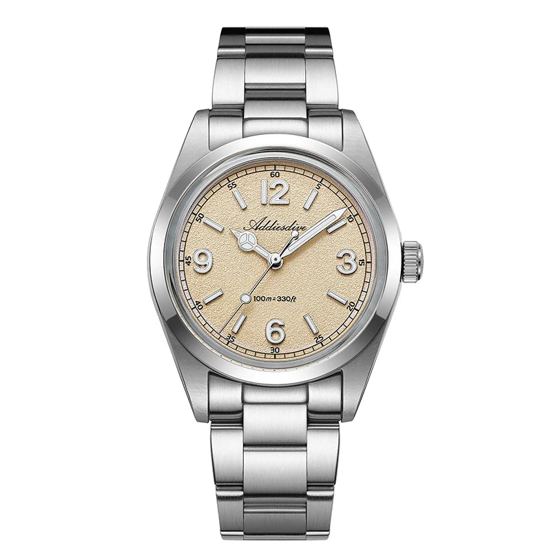 Reloj para hombre ADDIESDIVE AD2518 de 36mm en oferta destacada, cristal de espejo abombado, acero inoxidable 316L, cuarzo, resistente al agua 100m