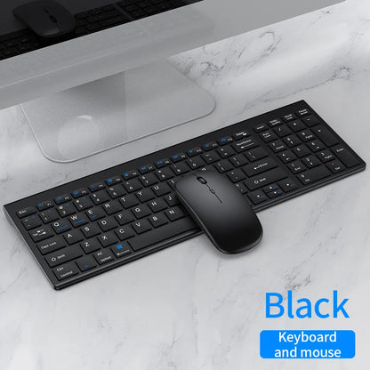 JOMAA Bluetooth & 2.4G USB Keyboard and Mouse Set for Laptop Computer iPad Rechargeable Wireless Keyboard and Mouse Combo Silent