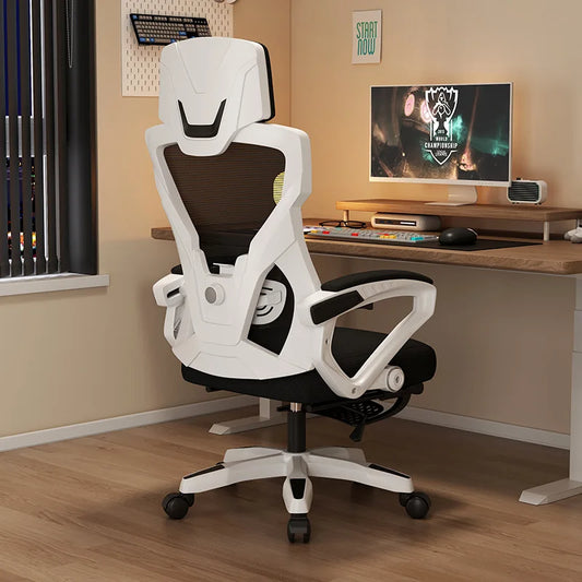 Ergonomic Gaming Chair with 4D Lumbar Support, Reclining Office Chair, Adjustable Computer Desk Chair with Footrest, Swivel E-Sports Chair