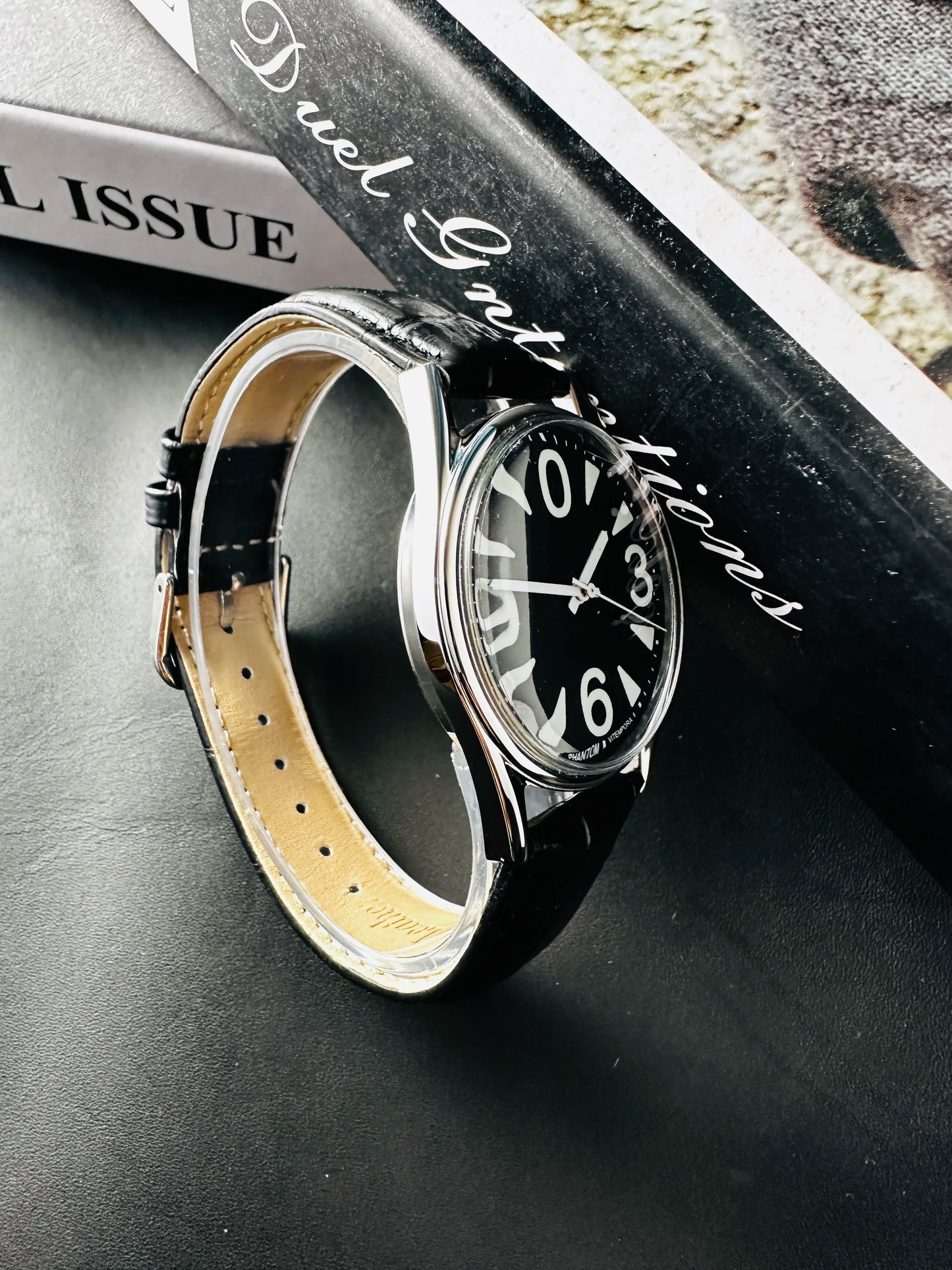 Men's Mechanical Watch for Shanghai 8120 Manual Movement 38mm Vintage 3D Acrylic Crystal