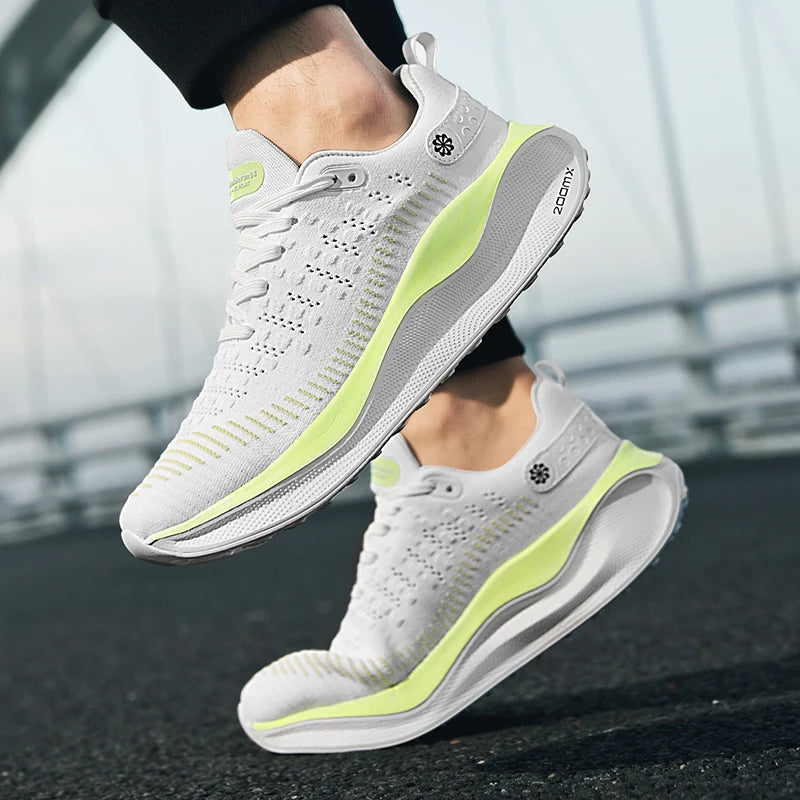 Men's Cushioned Running Shoes EVA Midsole for Shock Absorption Lightweight & Breathable Mesh Sports Sneakers for Gym and Walking
