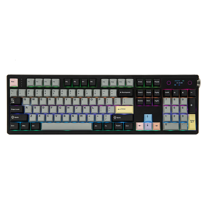 Teclado Mecânico EPOMAKER TH108 PRO 100% Full-Size Hot-Swap com Fio/BT/2.4Ghz sem Fios, Ecrã, Botão Rotativo e Bateria de 10000mAh