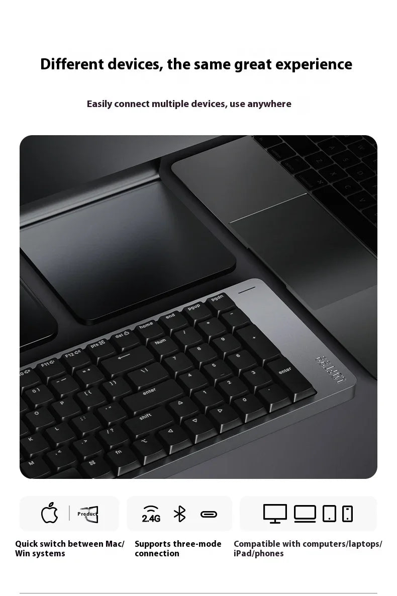 Lofree FLOW2 Mechanical Keyboard Business Office Wireless Bluetooth Wired Quiet & Gentle Sound Compatible Mute Aluminum Lump