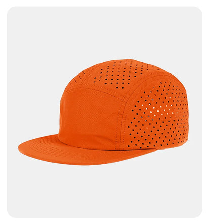 Quick-Dry 5 Panel Running Cap Laser Cut Perforated Breathable Sport Hat Ultra-Lightweight Soft Top Baseball Cap for Men Women