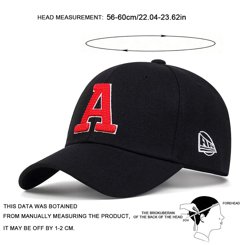 Unisex A Letter Embroidery Baseball Caps Outdoor Adjustable Spring and Autumn Casual Sunscreen Hat