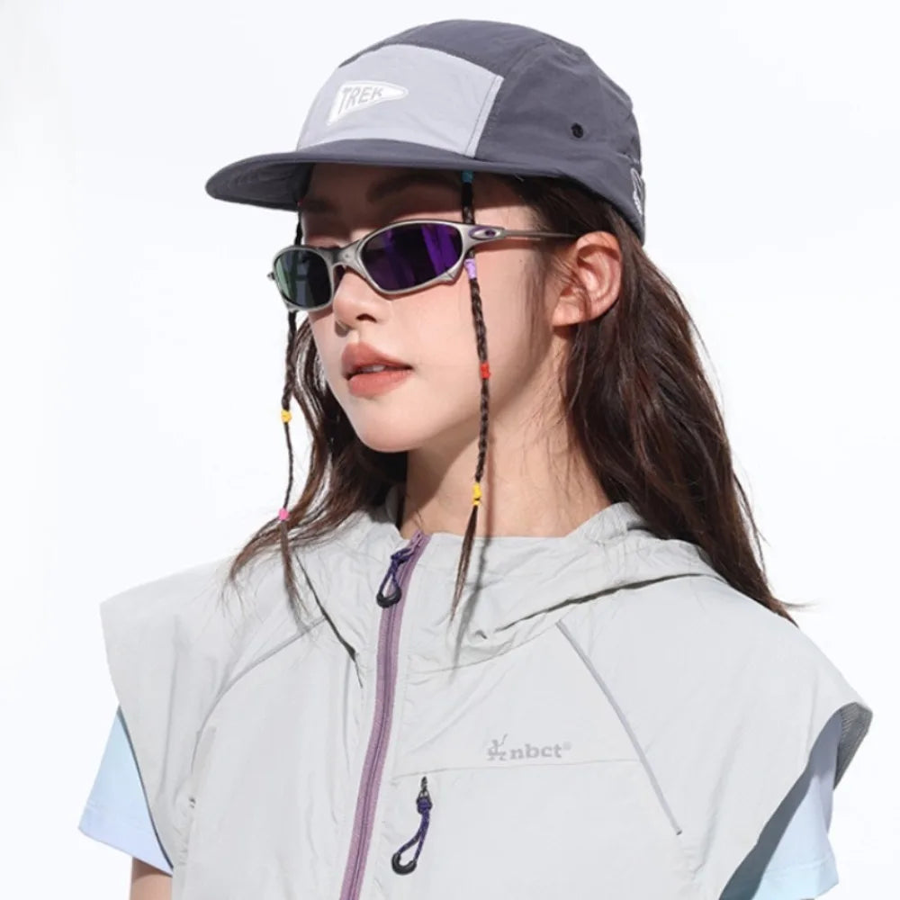 5 Panel Short Brim Embroidered Baseball Cap - Ladies' Sun Hat, Quick Dry Breathable Mesh, Lightweight, Stylish Versatile Cap