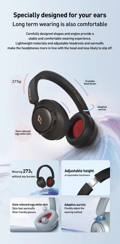 1MORE SonoFlow S kabellose Bluetooth-Kopfhörer mit Geräuschunterdrückung 42dB ANC Hi-Res Audio 90H Akkulaufzeit Over-Ear-Headset
