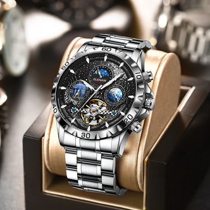 GLENAW Design Herrenuhr Top-Marke Luxusmode Business Automatikuhr für Herren Wasserdichte mechanische Uhr Montre Homme