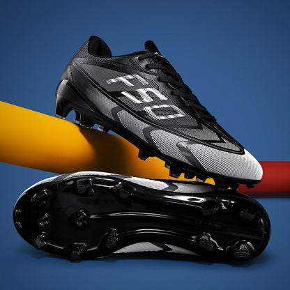 AG/FG Long Studs Soccer Shoes, PU Fabric Mixed Upper, TPU Sole Wear-Resistant Anti-Slip, Men Women Kids Youth Outdoor Sports