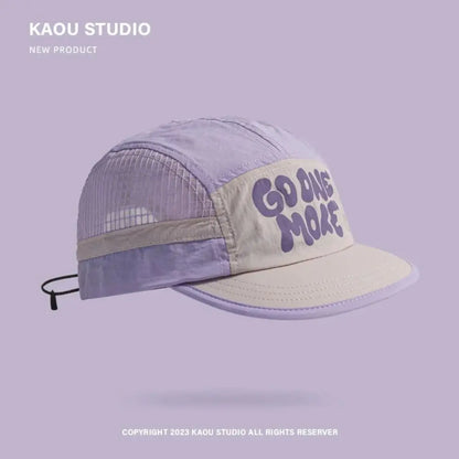 Pehmeälierinen, nopeasti kuivuva baseball-lippis, retrotyylinen 5-paneelinen aurinkosuojahattu, hengittävä hattu, rento hiphop-hattu, verkkokangasjuoksulippis