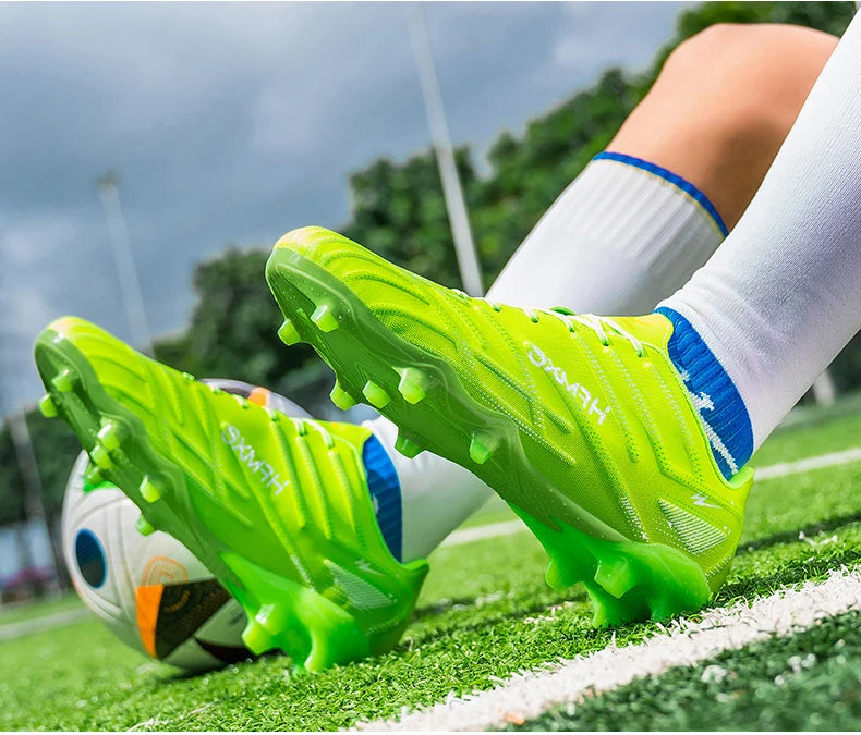 Double Star Adult Youth AG Soccer Cleats Non-Slip Durable Artificial and Natural Grass Football Shoes for Training and Matches Men Women