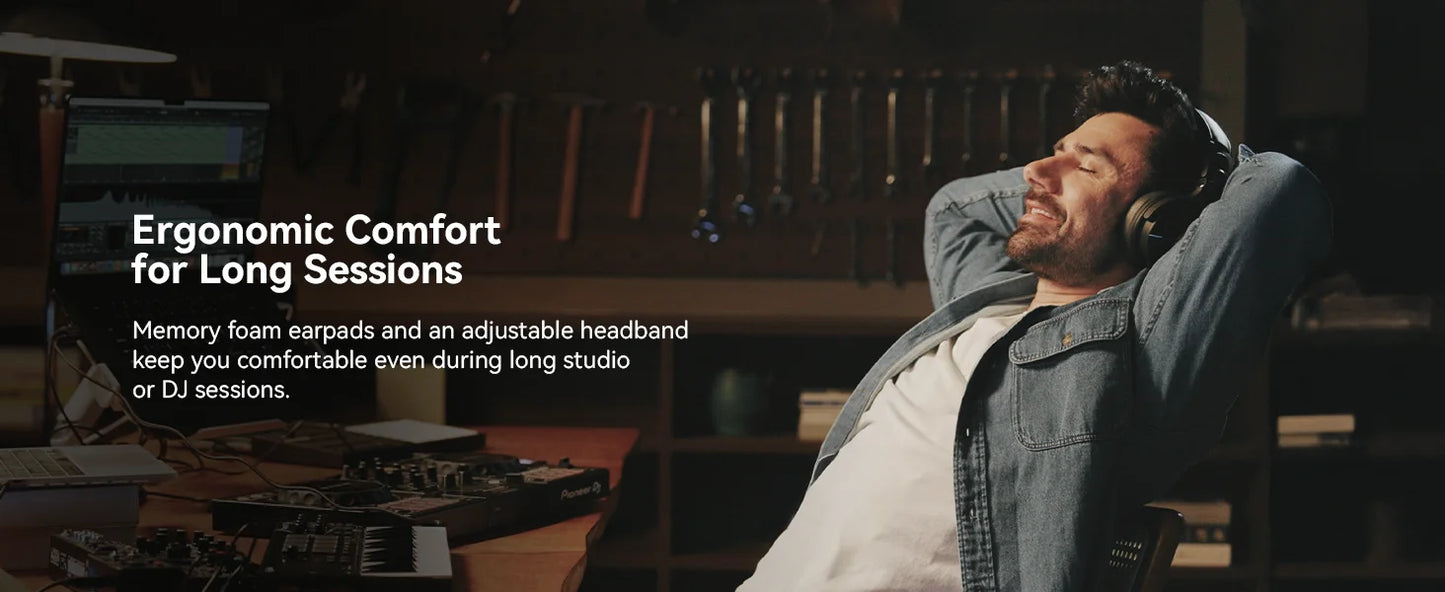 Cuffie DJ wireless OneOdio Studio Max Bluetooth 6.0 – latenza ultra bassa di 9ms, headset over-ear da monitoraggio studio Hi-Res LDAC con microfono