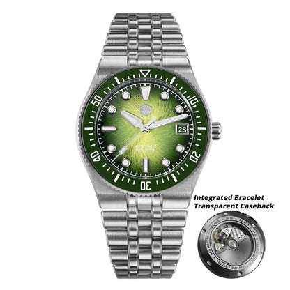 San Martin 40mm Luxus-Taucheruhr für Herren, Miyota 9015, Sunburst-Emaille-Zifferblatt, automatische mechanische Armbanduhr, wasserdicht bis 200m, SN0148