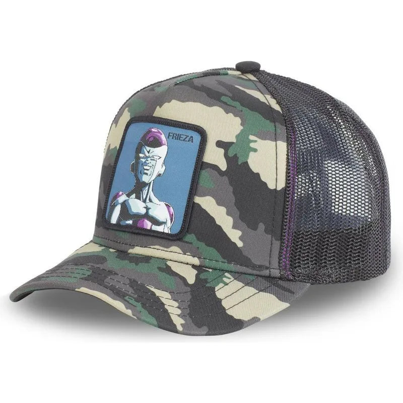 Cappellino Dragon Ball Son Goku da viaggio estivo con visiera, da uomo, ricamato, stile hip-hop, visiera parasole, cappellino trucker regolabile in rete