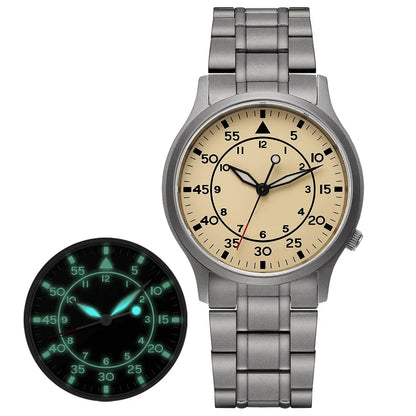 BERNY Titanium Men Wristwatch AR Coat Sapphire Fashion Wristwatch Luminous VH31 Ultra-thin Quartz Watch Waterproof 5ATM Watches