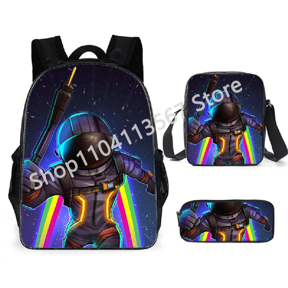 Fortnite Kids 3pcs Backpack Set Women Backpacks Office Stationery for Teenage Girls Boys Laptop Backpack Casual Travel Rucksack