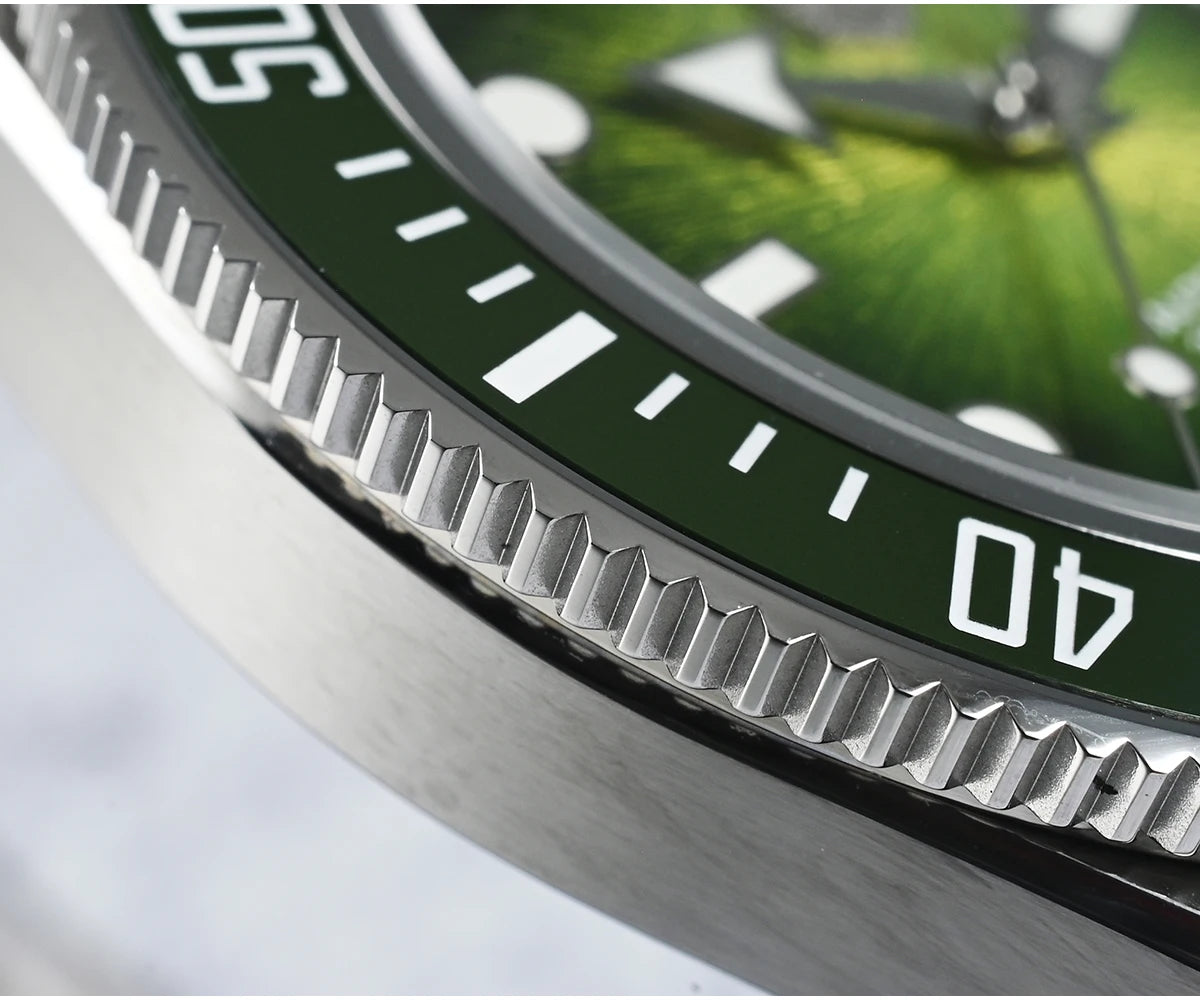 San Martin 40mm Luxus-Taucheruhr für Herren, Miyota 9015, Sunburst-Emaille-Zifferblatt, automatische mechanische Armbanduhr, wasserdicht bis 200m, SN0148