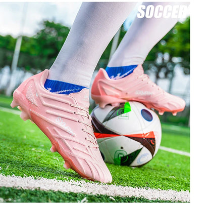 Double Star Adult Youth AG Soccer Cleats Non-Slip Durable Artificial and Natural Grass Football Shoes for Training and Matches Men Women