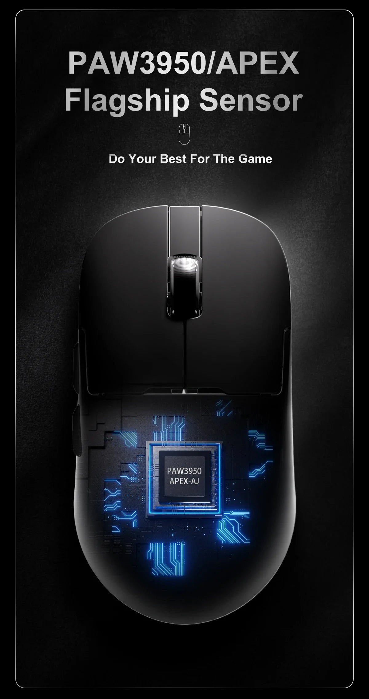 Gaming miška Ajazz AJ159 PRO/APEX 8000Hz, povratna frekvenca, Paw3950, barvni zaslon, magnetno stojalo AJ159P, za pisarno in gaming