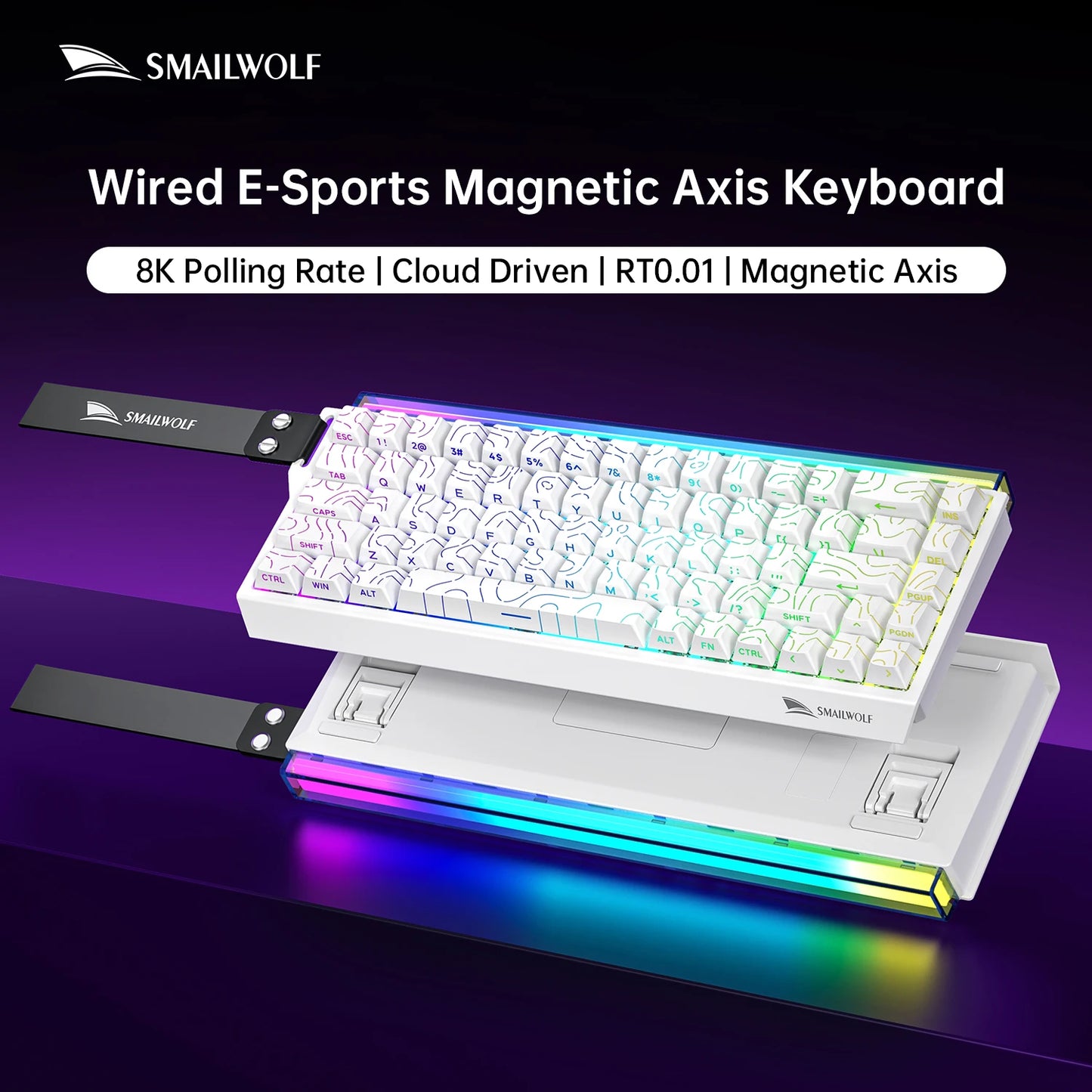 SMAILWOLF SK11 68HE Magnetic Gaming Keyboard Mechanical Wired Professional Gaming 0.01mm Quick Trigger 8KHz 0.25ms RGB Lighting