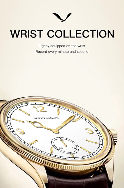 Specht & Söhne New Arrivals 1908 Automatic Watches For Men Stainless Steel Seagull Movt Mechanical Wristwatch 50M Waterproof