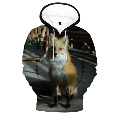 Popularne bluzy z kapturem i bluzy Hip Hop Novelty z wygodnym nowym nadrukiem 3D Fox, dla mężczyzn/kobiet, dorosłych/dzieci, casualowe bluzy wkładane przez głowę