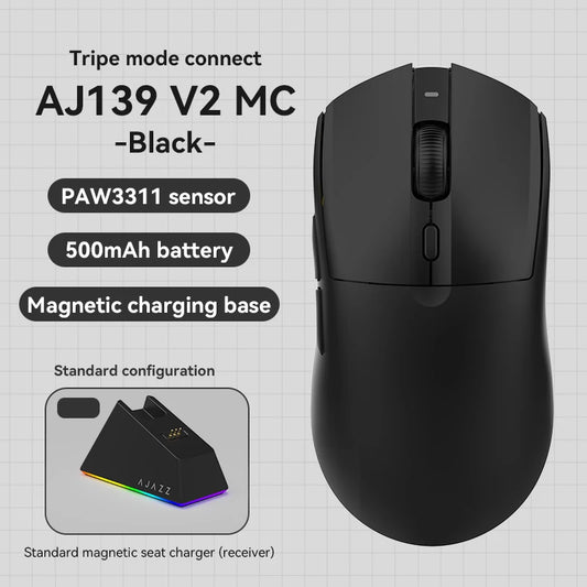 AJAZZ AJ139Pro/AJ139V2MC Kabellose Maus PMW3395/PAW3311-Chipsatz 12000-26000Dpi Professionelle Gaming-Maus
