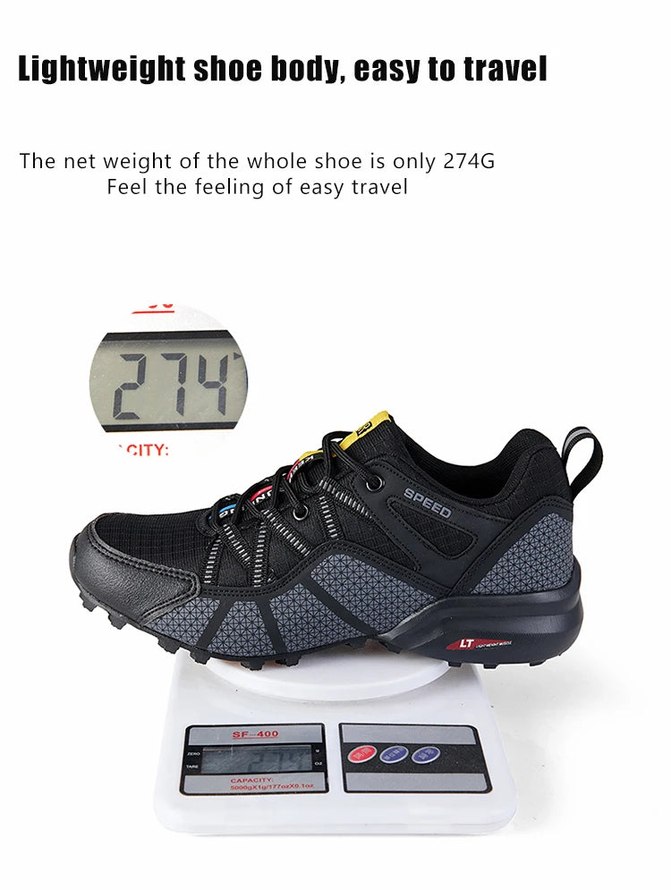 Zapatillas de senderismo para hombre, calzado deportivo todoterreno para exteriores, malla transpirable, antideslizantes y resistentes al desgaste, zapatillas de senderismo y ciclismo outdoor