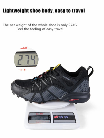 Zapatillas de senderismo para hombre, calzado deportivo todoterreno para exteriores, malla transpirable, antideslizantes y resistentes al desgaste, zapatillas de senderismo y ciclismo outdoor