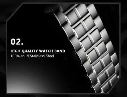 BERNY Men's Mechanical Watch, Top Accuracy, Automatic Wristwatch, Luxury Male Clock, Sapphire, Self-Winding, Waterproof