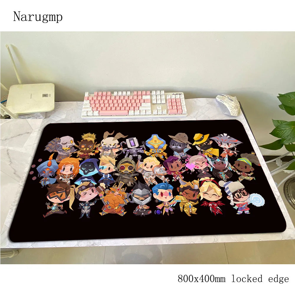 Overwatch Mauspad 80x40cm Gaming-Mauspad Halloween-Geschenk großes Mauspad Gamer-Computertischmatte Notebook-Mousemat PC