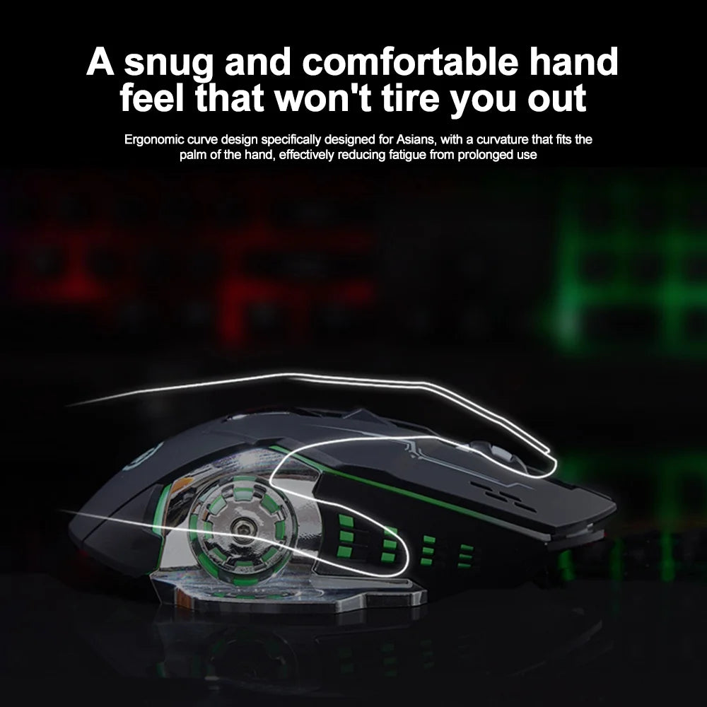 Rechargeable Wireless Mouse Gaming Computer Silent Bluetooth Mouse USB Mechanical E-Sports Backlight PC Gamer Mouse For Computer