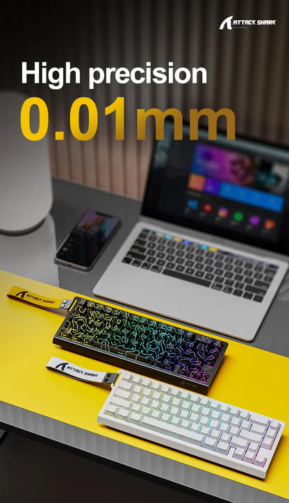 ATTACK SHARK X68HE Esports Magnetic Axis Keyboard 8KHz Return Rate, Total Area 0.01mm, and 0.125ms Rate Class Ultra-Low Latency
