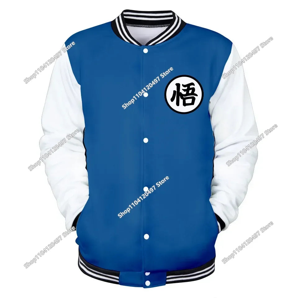 Dragon Ball Goku Kanji Symbol Men Zipper Hoodie Cartoon Japan Anime Women Sweatshirt 2025 New Fashion Children Jackets Coat