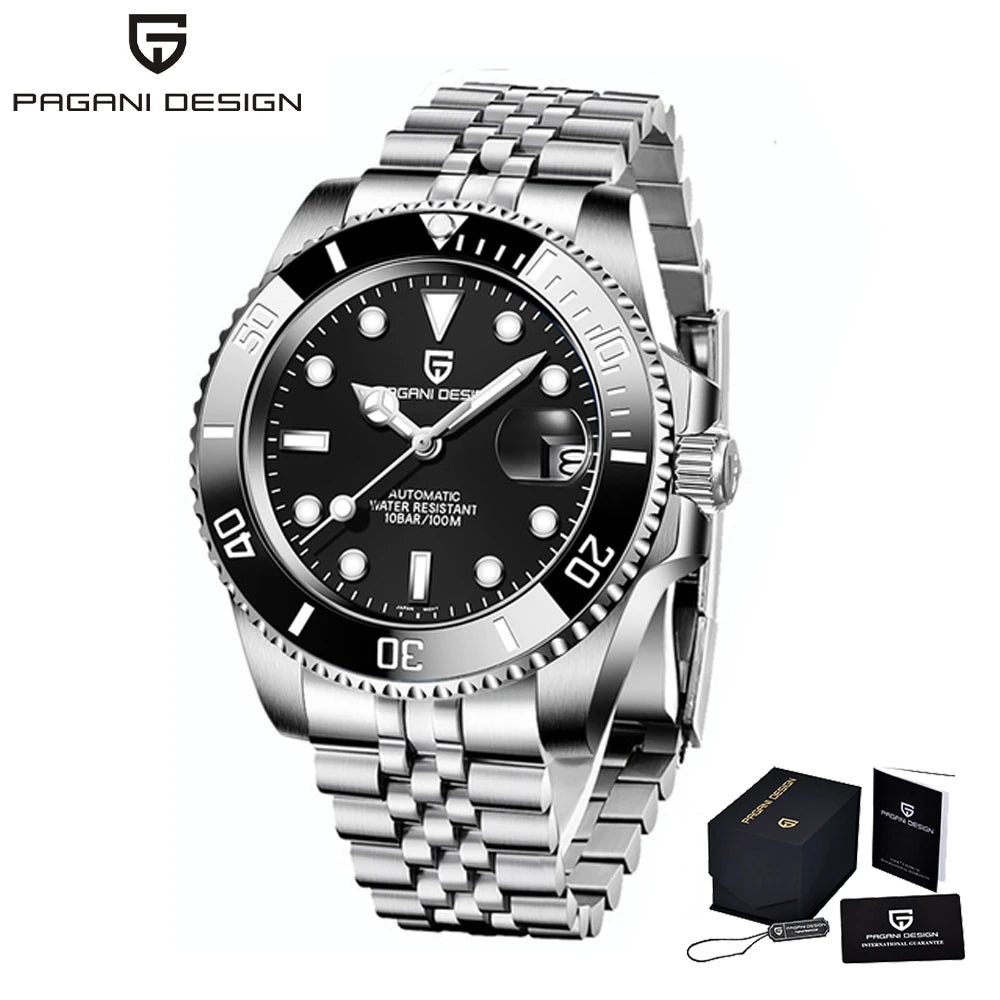 PAGANI DESIGN Fashion Men's Sports Automatic Mechanical Watch NH35 Stainless Steel Sapphire waterproof watch reloj hombre PD1661