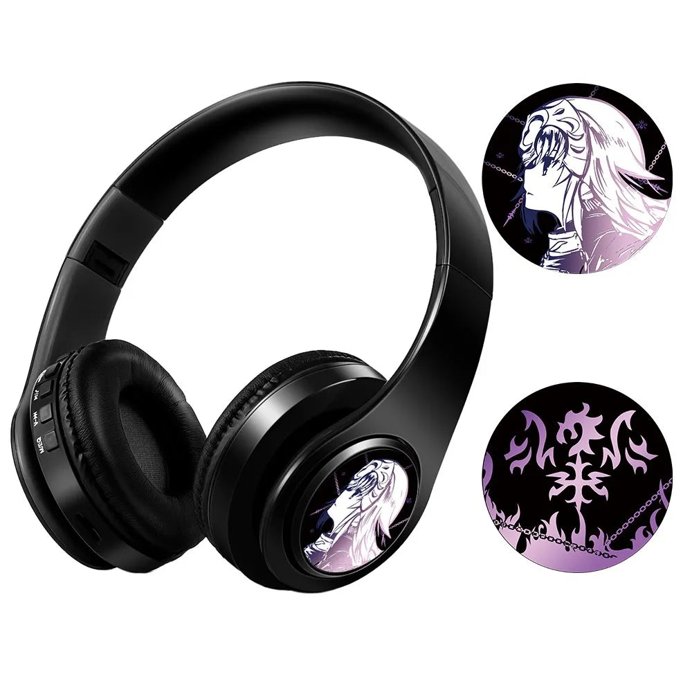 Miku Nakano Sanjiu Bluetooth 5.0 Over-Ear-Anime-Kopfhörer – Kabelloses Stereo-Gaming-Headset mit tiefem Bass, Mikrofon & TF-Kartenunterstützung