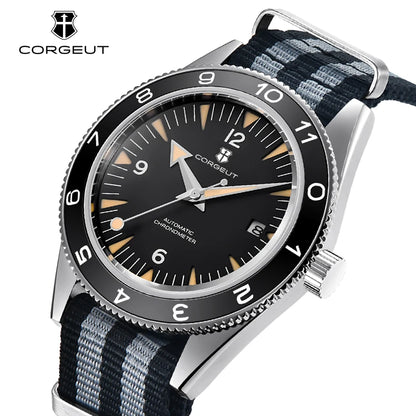 41MM Sapphire Glass 100m Waterproof Japan Automatic Luminous Men's Watch Nylon Strap