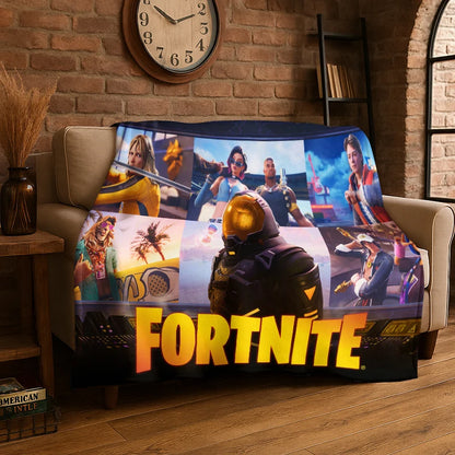 Cartoon-F-Fortnite-Gamer-Flanelldecke – weiche, warme Kuscheldecke für Schlafzimmer, Wohnzimmer, Bett, Reisen, Camping, Picknick und als Geschenk