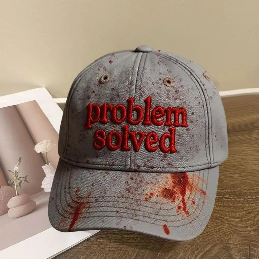 Haft z motywem Halloween – problem rozwiązany: krwawa czapka w stylu horroru, idealna na imprezę halloweenową, rekwizyty do cosplayu, prezenty