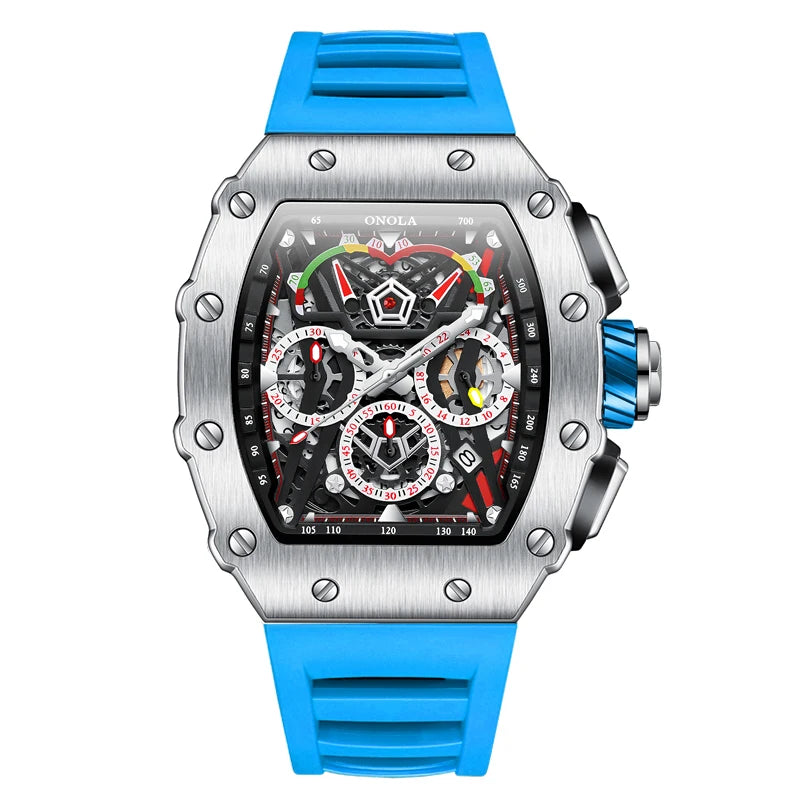New Luxury Men Watch  ONOLA Fashion Fully Automatic Mechanical Watches Man Unique Design Waterproof Tape Watch Wristwatch