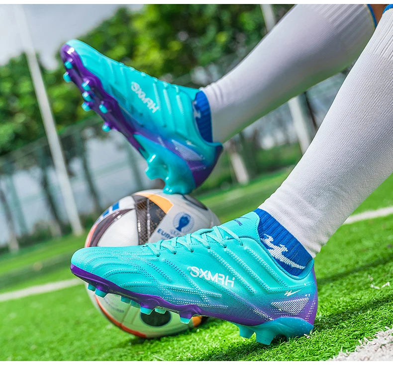 Double Star Adult Youth AG Soccer Cleats Non-Slip Durable Artificial and Natural Grass Football Shoes for Training and Matches Men Women