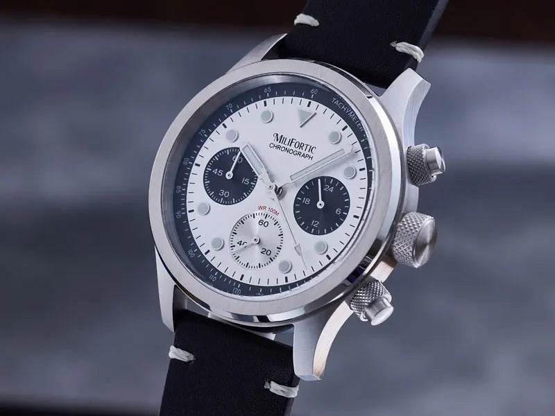 Milifortic 39MM Fashion Chronograph Watch Man R086 Retro C3 Luminous Stainless Steel Waterproof 100M VK63 Quartz Watches For Man