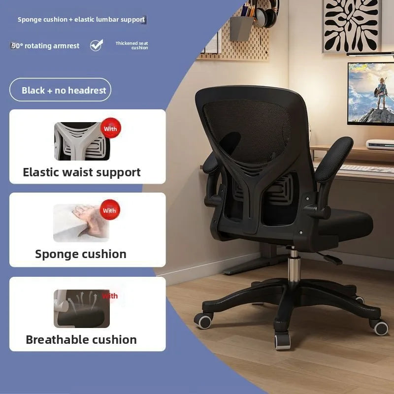 Ergonominen pelituoli asuntolaan ja toimistoon pitkiin käyttöjaksoihin, mukava tietokonetuoli, työpöytätuoli ja pehmeä pelituoli
