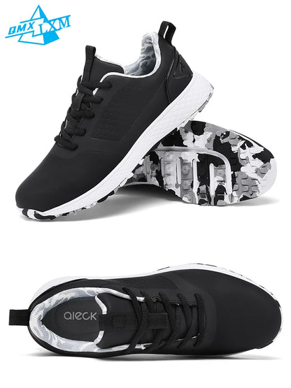 LiXingMing Women Golf Shoes Pink Professional Golfer Sport Sneakers Men Non-slip Spikeless Golf Turf Golfing Walking Shoes