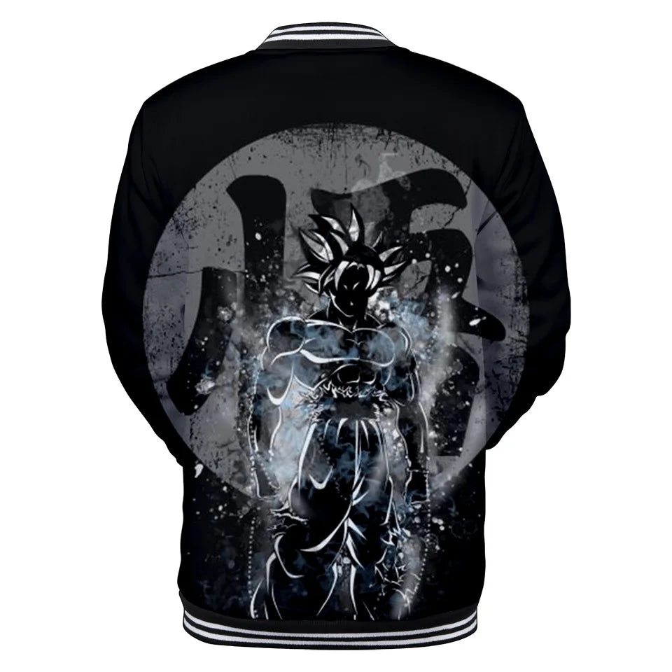 Neue japanische Anime Dragon Ball Z College-Jacke für den Herbst, lässiger Sweatshirt-Hoodie-Mantel, Marken-Baseballjacke
