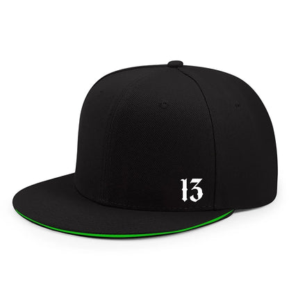 Both Men's And Women's Printed Digital 13 Breathable Flat Brim Hat Suitable For All Seasons Fashionable Versatile Baseball Cap