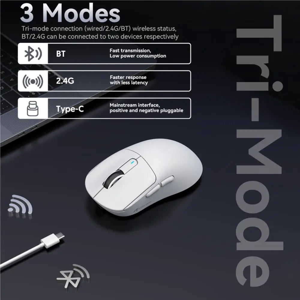 ATTACK SHARK X3 Wireless Gaming Mouse, Tri-Mode Bluetooth Gaming Mouse with PAW3395 Sensor, 26,000 DPI, 4K Polling Rate, RGB Gaming Mouse