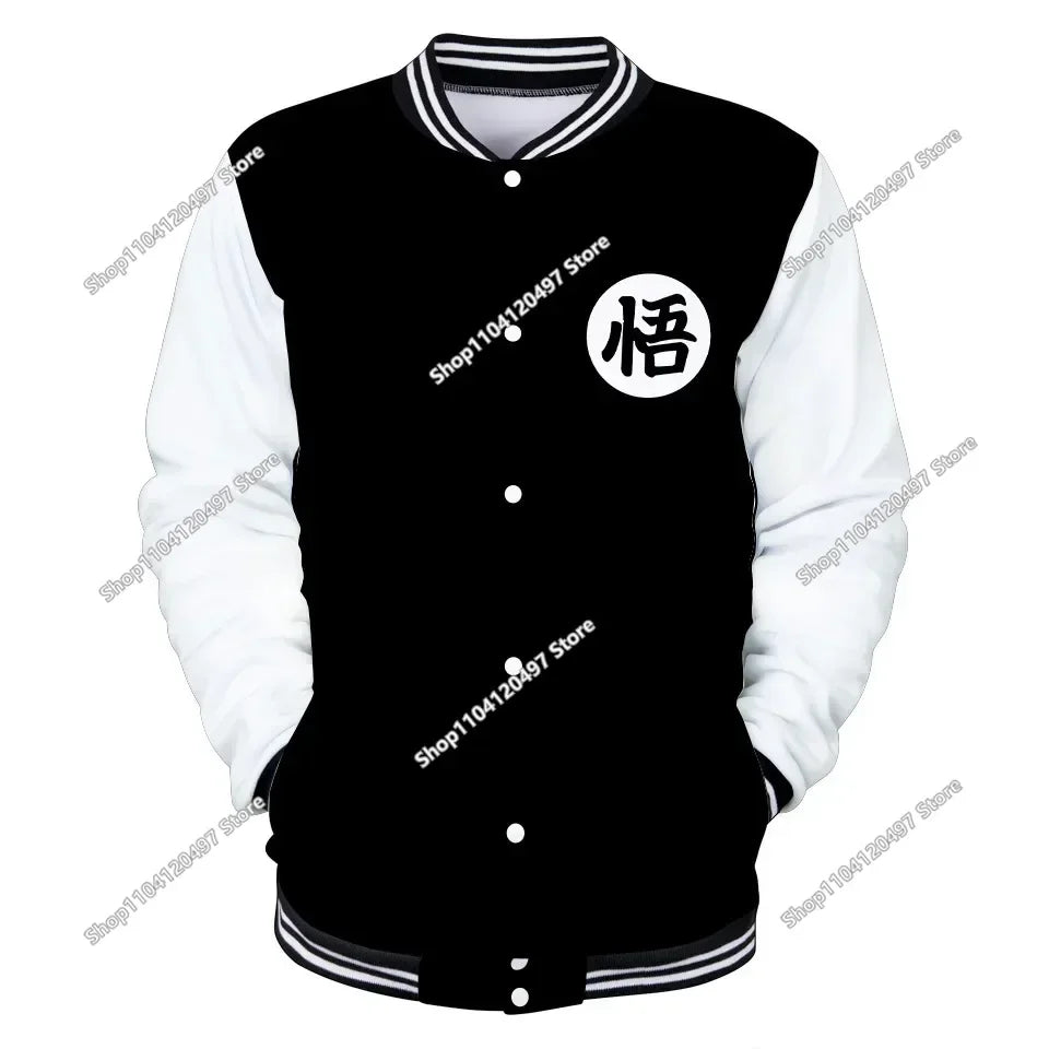 Dragon Ball Goku Kanji Symbol Men Zipper Hoodie Cartoon Japan Anime Women Sweatshirt 2025 New Fashion Children Jackets Coat