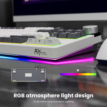 RK ROYAL KLUDGE S85 TFT Color Screen Mechanical Keyboard Tri Mode Wireless 85 Keycaps Hot-Swappable Gamer Keyboard RGB Backlit