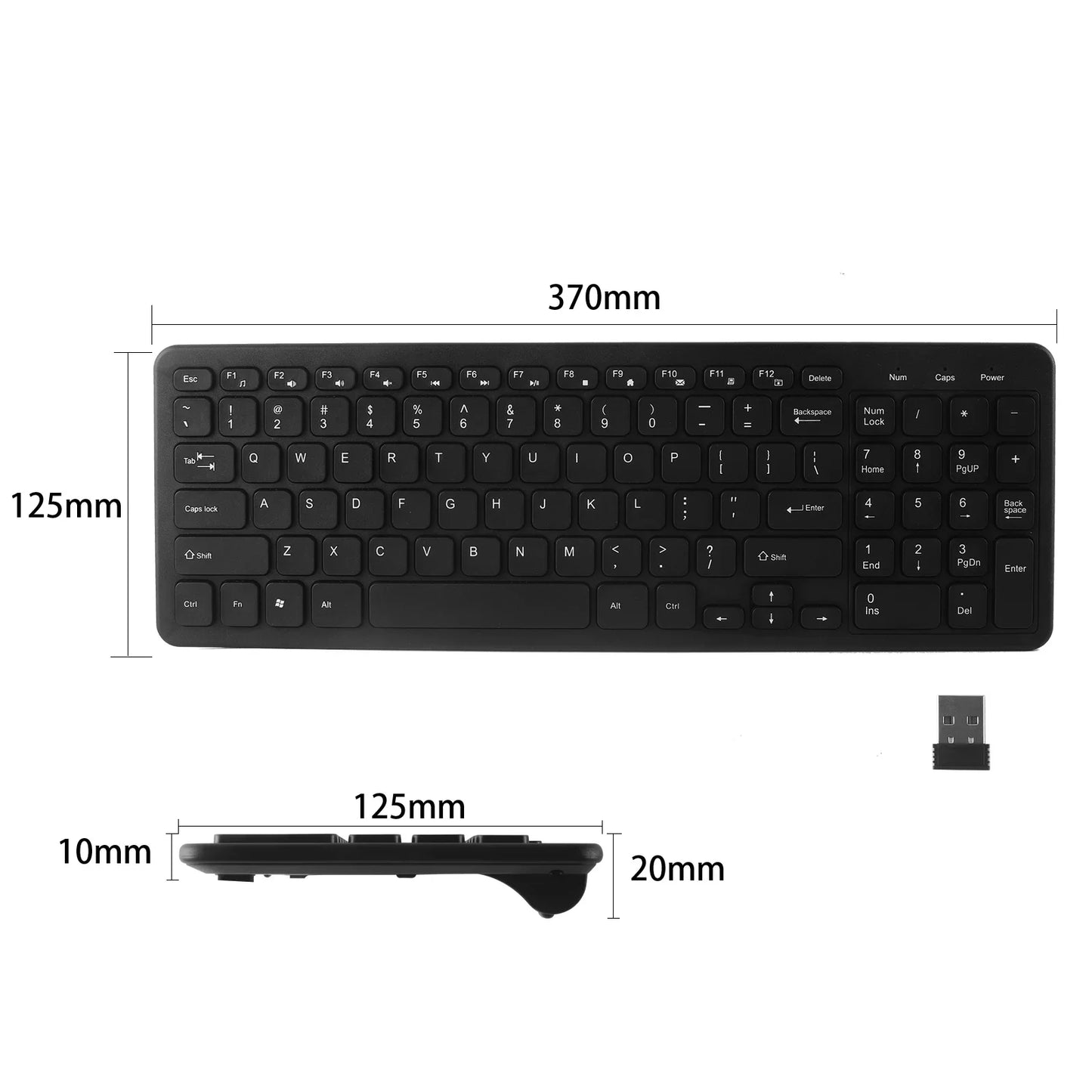 New Wireless 2.4G Keyboard with Numeric Keypad Silent Slim Gaming Keyboard with Mat for Windows Computer Desktop PC Notebook TV